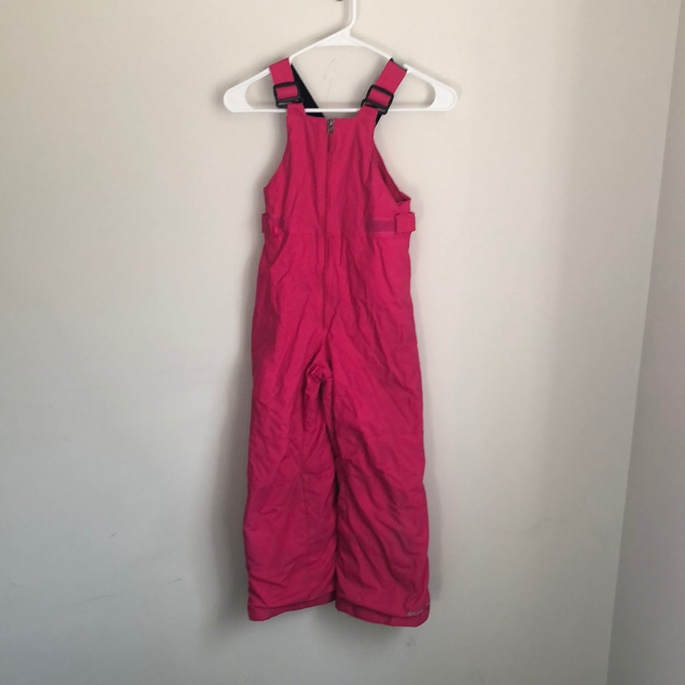 Girls Columbia pink snow bibs